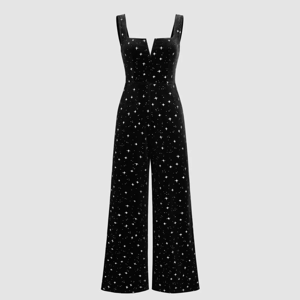Cider Black Velvet Starry Night Jumpsuit 1XL - Picture 3 of 10